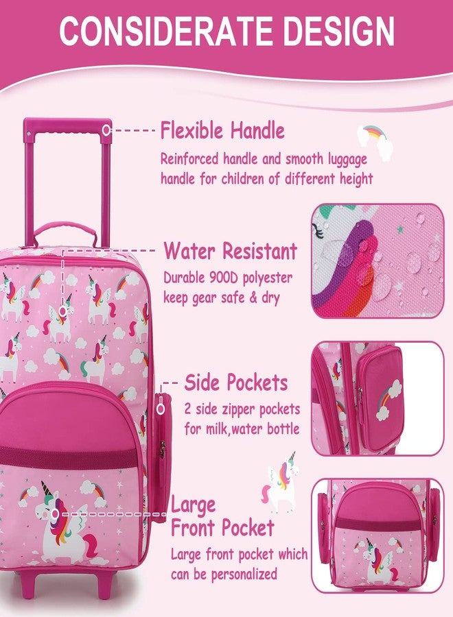 RAVUO Kids Luggage for Girls, Cute Unicorn Rolling Travel Carry on Suitcases with Wheels for Toddler Children - Image 4
